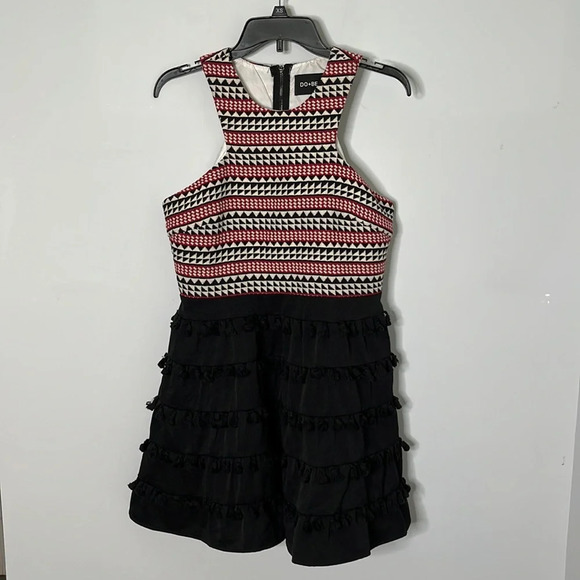 Do + Be High Halter Geometric Pom Pom Dress - Picture 1 of 6
